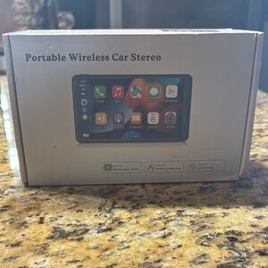 Portable Wireless Car Stereo Head Unit - White Box